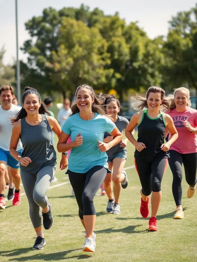 A photo of a diverse group of individuals participating in a sports event, showcasing the inclusive nature of UNION SPORTIVE DE CHIRAC's activities.